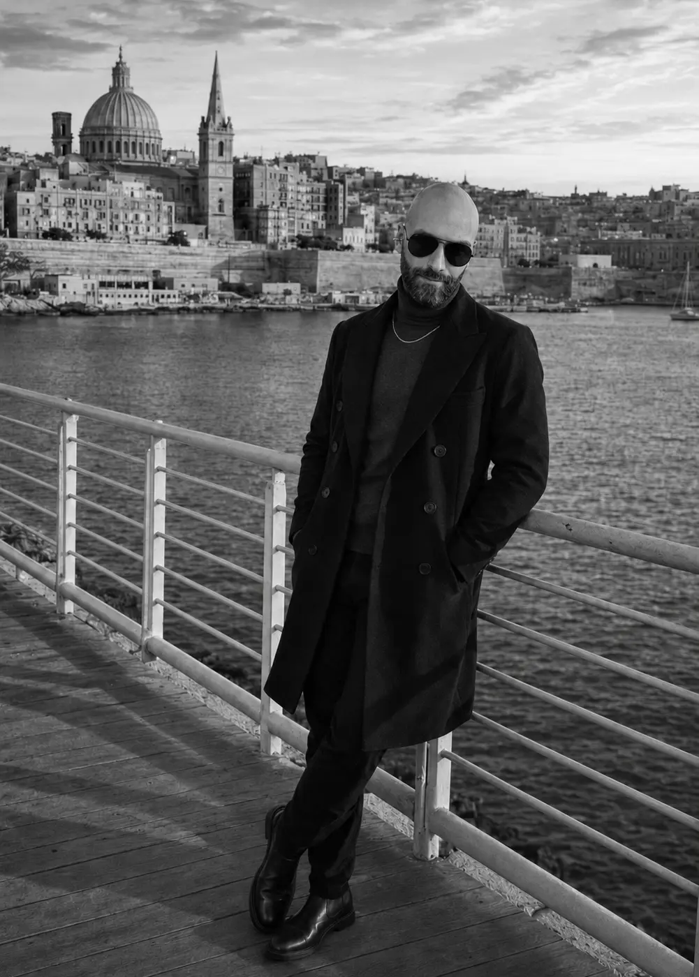Justin Zerafa, the artist behind Tuzzinu, overlooking Valletta